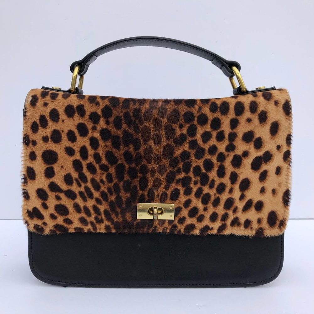 J.CREW “COLLECTION” EDIE LEOPARD CALF HAIR BAG